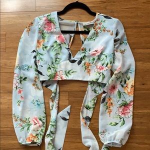 Beach boutique floral crop top